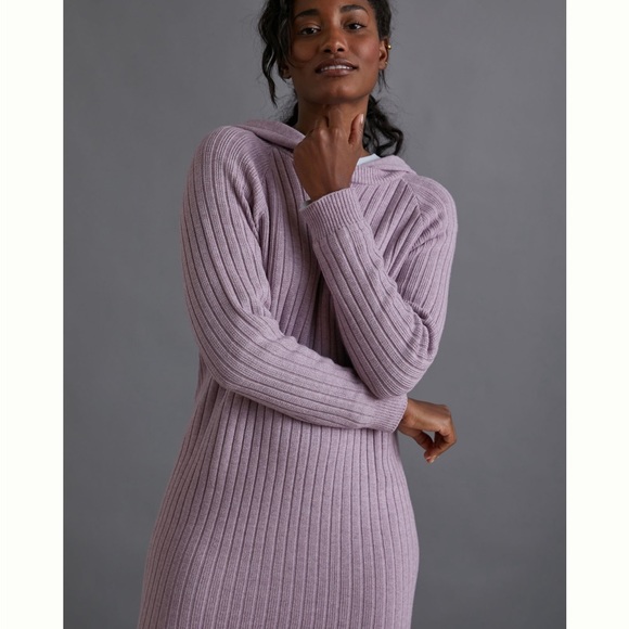 Hera Hooded Sweater Dress Lavender XS - Picture 2 of 10